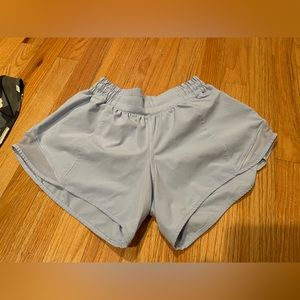 Baby blue Lululemon hotty hot shorts 4 inch size 4